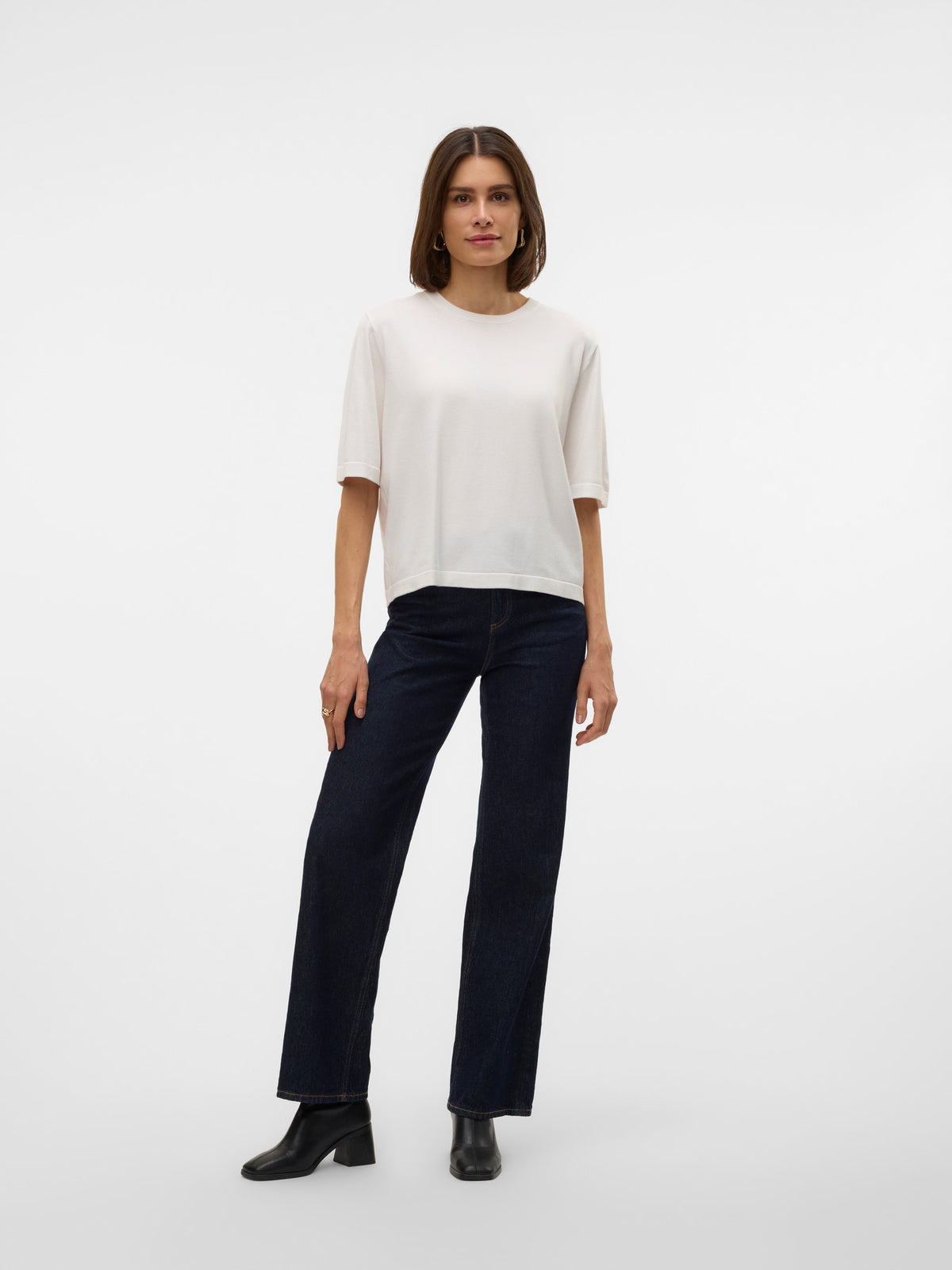 Πλεκτή Μπλούζα Oversize Λευκή