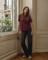 T-shirt Basic Οργανικό Βαμβάκι Μπορντό