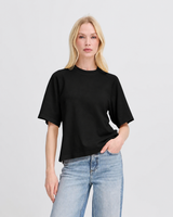 Πλεκτό T-shirt Boxy Fit Μαύρο