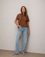 T-shirt Basic Οργανικό Βαμβάκι Καφέ