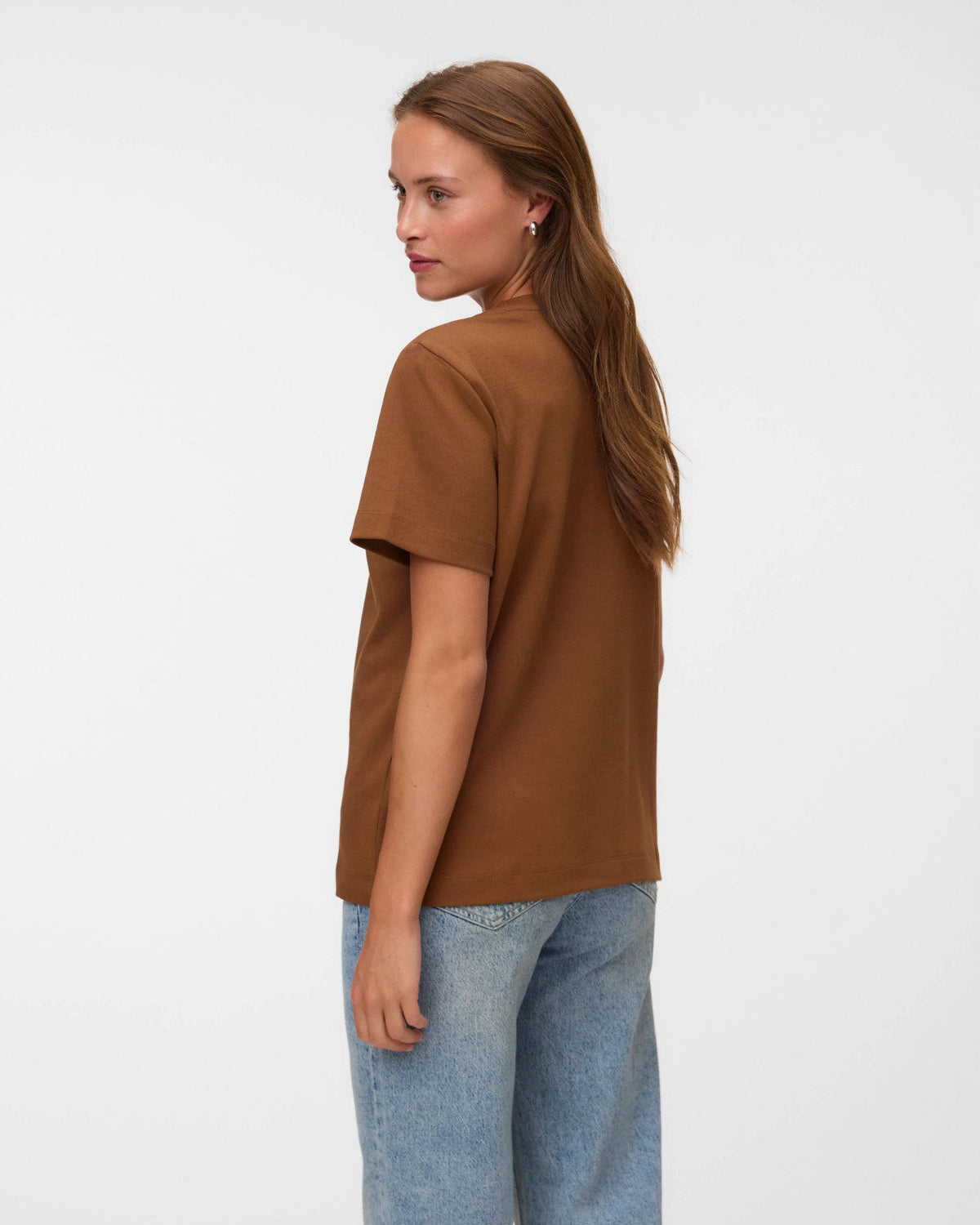 T-shirt Basic Οργανικό Βαμβάκι Καφέ