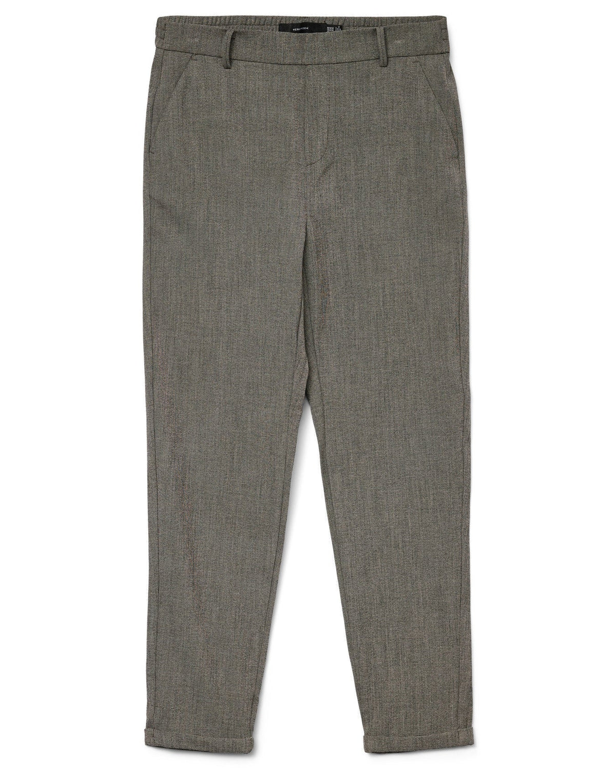 Παντελόνι tapered Vero Moda καφέ μελανζέ flat lay