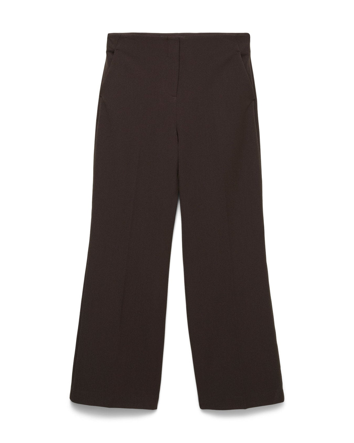 Γυναικείο wide leg παντελόνι VERO MODA σκούρο καφέ, flat lay 
